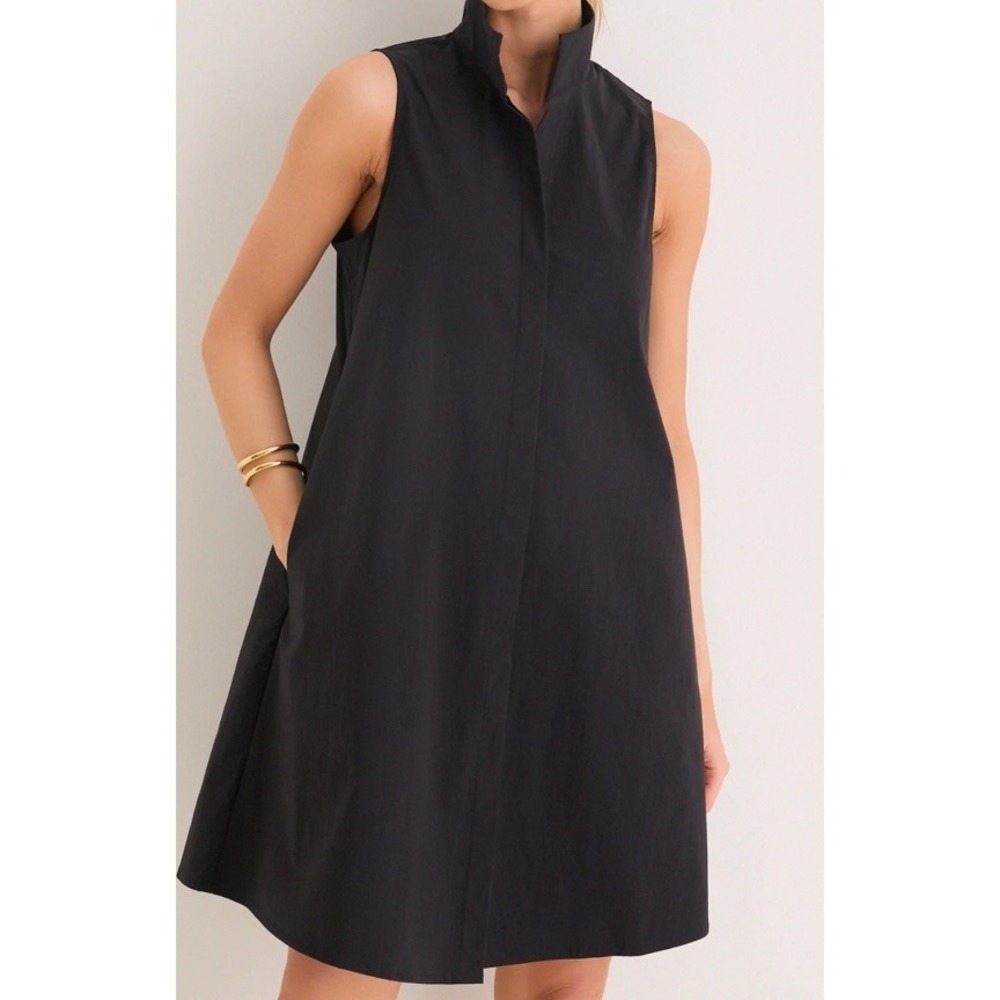 Tuckernuck Black Sleeveless Charlie Shirt Dress - Size XXS